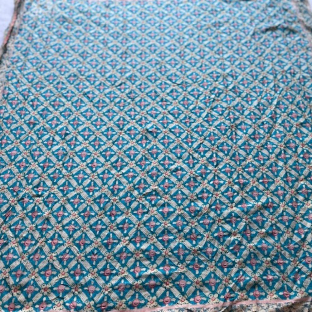 Magnolia Pearl Turquoise Floral Scarf - Picture 4 of 14